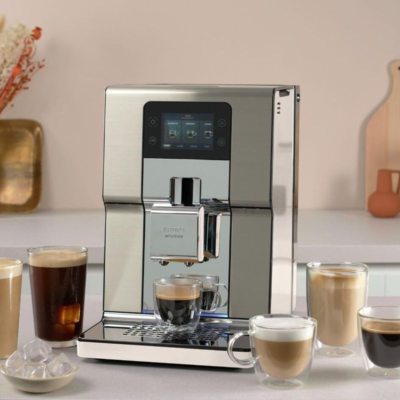 Electronice si Electrocasnice - Electrocasnice bucatarie - Preparare bauturi - Espressoare - Espressor automat Krups Intuition Experience+ EA877A10, presiune 15 bari, peste 20 de retete, Milk Advanced Technology - Infinity.ro