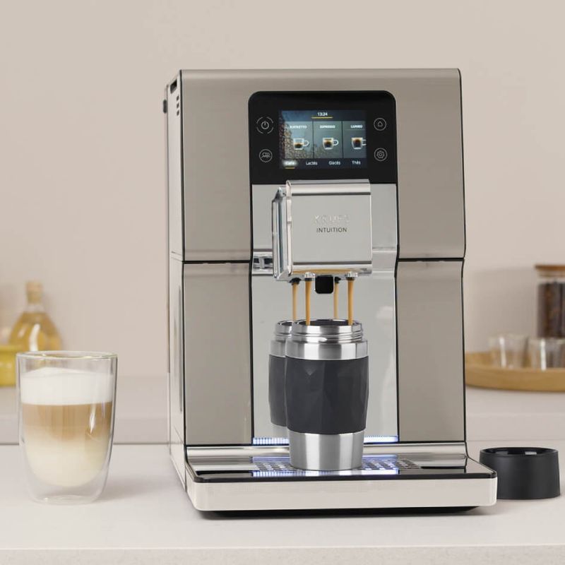 Electronice si Electrocasnice - Electrocasnice bucatarie - Preparare bauturi - Espressoare - Espressor automat Krups Intuition Experience+ EA877A10, presiune 15 bari, peste 20 de retete, Milk Advanced Technology - Infinity.ro