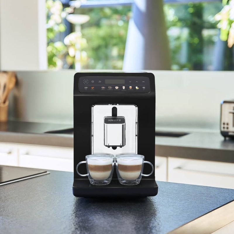 Electronice si Electrocasnice - Electrocasnice bucatarie - Preparare bauturi - Espressoare - Espressor automat Krups Evidence One EA895831, 1450 W, tehnologia Quattro Force, 12 retete, rasnita metalica, negru - Infinity.ro