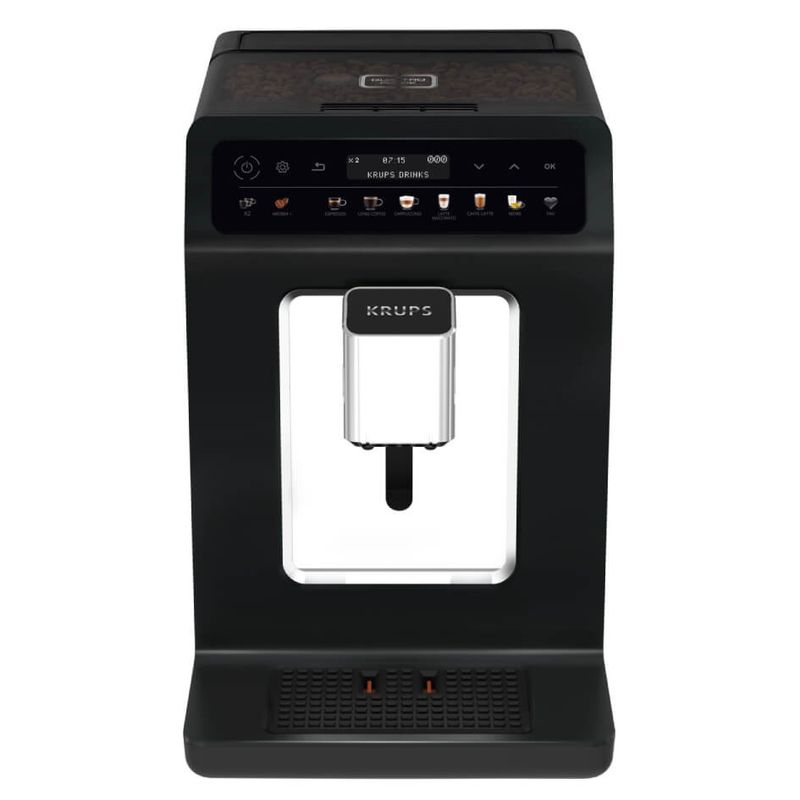 Electronice si Electrocasnice - Electrocasnice bucatarie - Preparare bauturi - Espressoare - Espressor automat Krups Evidence One EA895831, 1450 W, tehnologia Quattro Force, 12 retete, rasnita metalica, negru - Infinity.ro