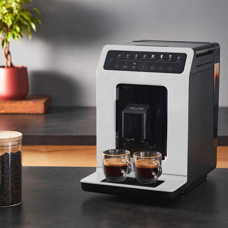 Electronice si Electrocasnice - Electrocasnice bucatarie - Preparare bauturi - Espressoare - Espressor automat Krups Evidence Eco-Design EA897A10, 1450W, 8 retete, presiune 15 bari, One -Touch Cappuccino - Infinity.ro