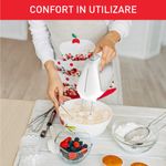 Electronice si Electrocasnice - Electrocasnice bucatarie - Mixere, tocatoare & roboti de bucatarie - Mixere - Mixer de mana Tefal Prep'Mix HT450B38, 450W, 5 trepte viteza, 2 teluri, 2 carlige, functie turbo, alb & gri - Infinity.ro