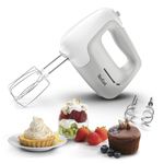 Electronice si Electrocasnice - Electrocasnice bucatarie - Mixere, tocatoare & roboti de bucatarie - Mixere - Mixer de mana Tefal Prep'Mix HT450B38, 450W, 5 trepte viteza, 2 teluri, 2 carlige, functie turbo, alb & gri - Infinity.ro