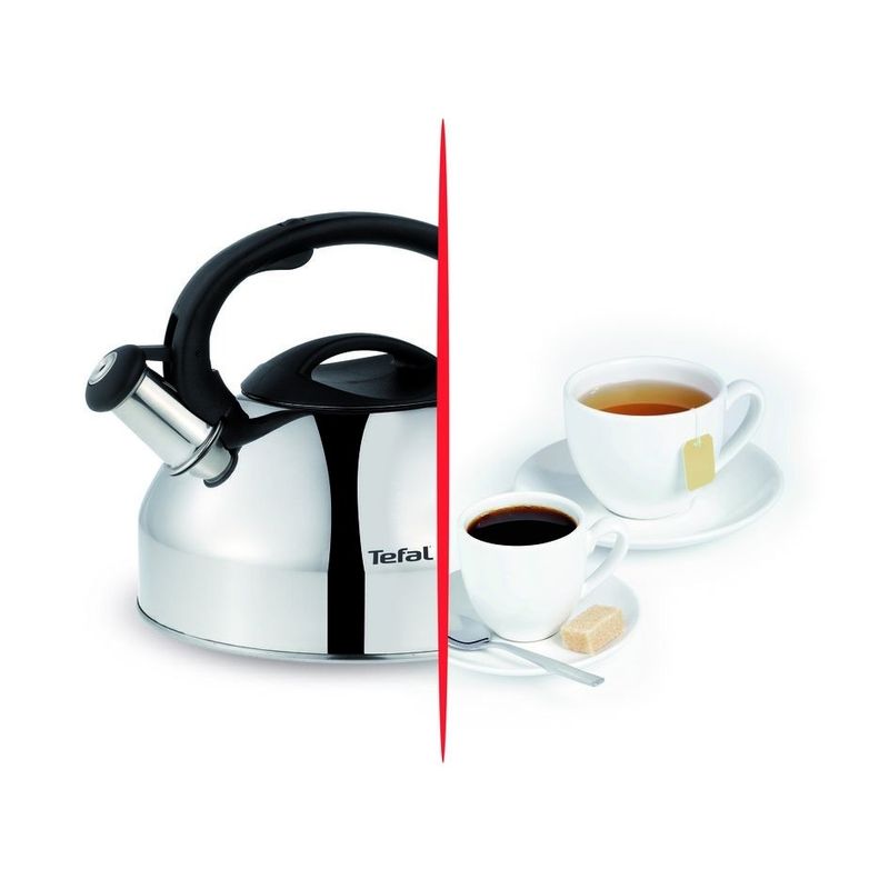 Electronice si Electrocasnice - Electrocasnice bucatarie - Preparare bauturi - Fierbatoare de apa - Fierbator manual cu fluier Tefal C7922024, 3 litri, maner ergonomic, otel inoxidabil, argintiu & negru - Infinity.ro