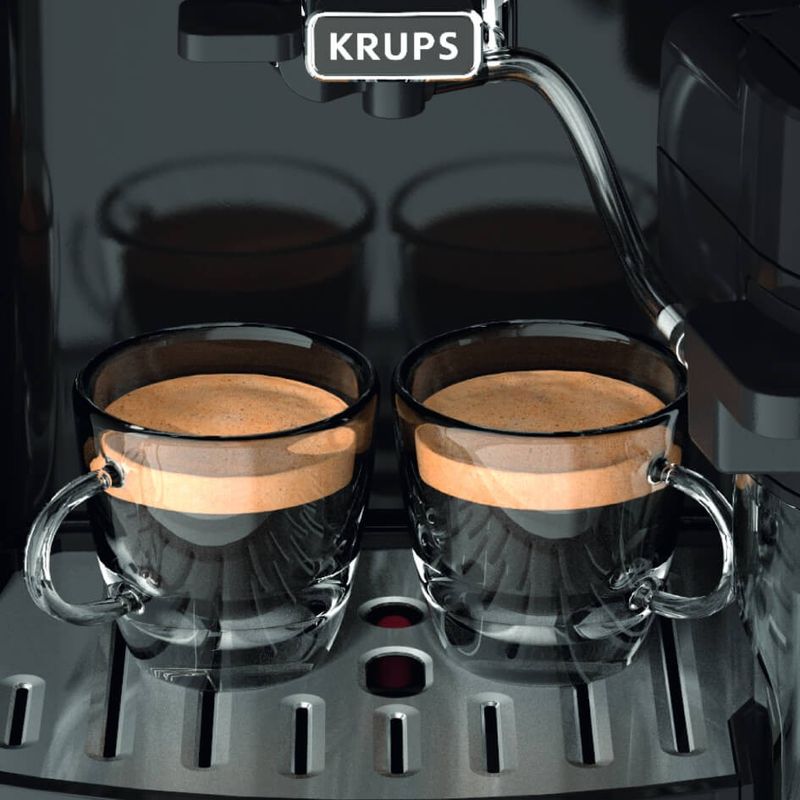 Electronice si Electrocasnice - Electrocasnice bucatarie - Preparare bauturi - Espressoare - Espressor automat Krups Arabica Latte EA819N10, 1450 W, 15 bari, 1.7 L, display, accesoriu pentru lapte, negru - Infinity.ro