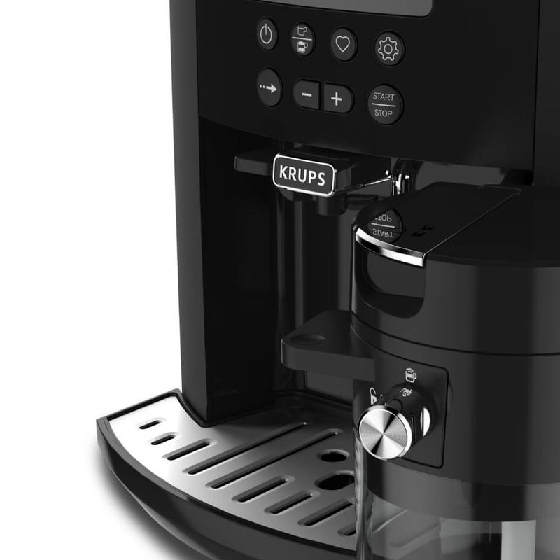 Electronice si Electrocasnice - Electrocasnice bucatarie - Preparare bauturi - Espressoare - Espressor automat Krups Arabica Latte EA819N10, 1450 W, 15 bari, 1.7 L, display, accesoriu pentru lapte, negru - Infinity.ro
