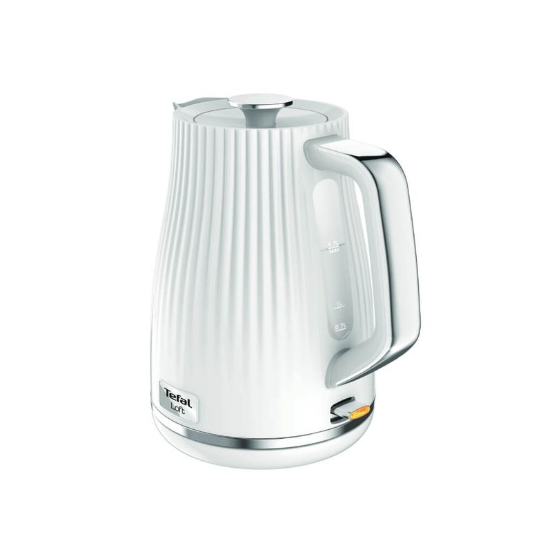 Electronice si Electrocasnice - Electrocasnice bucatarie - Preparare bauturi - Fierbatoare de apa - Fierbator apa Tefal Loft KO250130, 2400W, 1.7 L, filtru anti-calcar, indicator luminos, alb - Infinity.ro