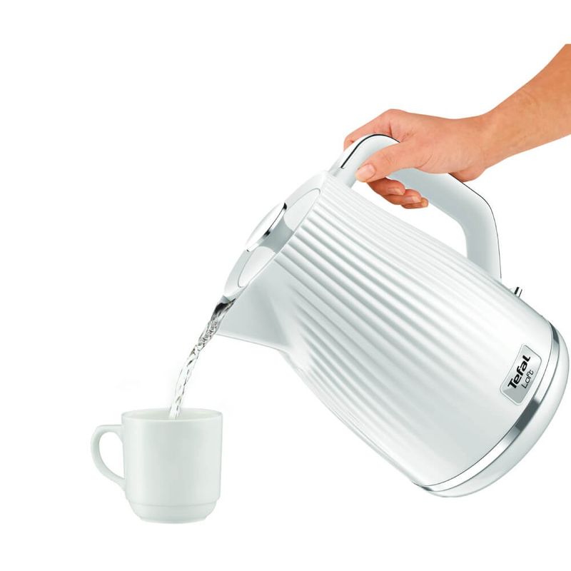 Electronice si Electrocasnice - Electrocasnice bucatarie - Preparare bauturi - Fierbatoare de apa - Fierbator apa Tefal Loft KO250130, 2400W, 1.7 L, filtru anti-calcar, indicator luminos, alb - Infinity.ro