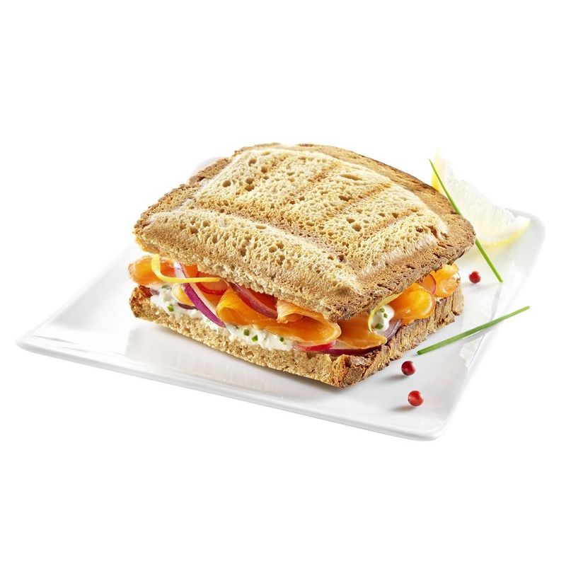 Electronice si Electrocasnice - Electrocasnice bucatarie - Preparare paine - Sandwich-maker - Sandwich-maker Tefal SM157236, 700W, maner izolat, sistem de blocare, invelis antiaderent, Negru - Infinity.ro