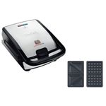 Electronice si Electrocasnice - Electrocasnice bucatarie - Preparare paine - Sandwich-maker - Sandwich maker multifunctional Snack Collection SW852D12, 700 W, 2 seturi de placi, sandwich si vafe, negru /argintiu - Infinity.ro