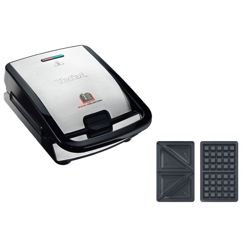 Electronice si Electrocasnice - Electrocasnice bucatarie - Preparare paine - Sandwich-maker - Sandwich maker multifunctional Snack Collection SW852D12, 700 W, 2 seturi de placi, sandwich si vafe, negru /argintiu - Infinity.ro