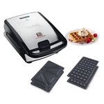 Electronice si Electrocasnice - Electrocasnice bucatarie - Preparare paine - Sandwich-maker - Sandwich maker multifunctional Snack Collection SW852D12, 700 W, 2 seturi de placi, sandwich si vafe, negru /argintiu - Infinity.ro