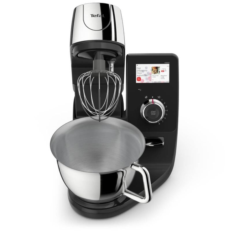 Electronice si Electrocasnice - Electrocasnice bucatarie - Mixere, tocatoare & roboti de bucatarie - Roboti de bucatarie - Robot de bucatarie Tefal i-Coach Touch QB950D38, 1200W, 5.5L, ecran tactil, 10 trepte de viteza, 21 programe, negru - Infinity.ro