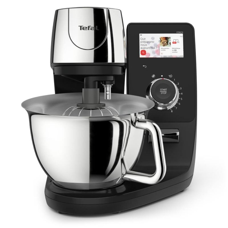 Electronice si Electrocasnice - Electrocasnice bucatarie - Mixere, tocatoare & roboti de bucatarie - Roboti de bucatarie - Robot de bucatarie Tefal i-Coach Touch QB950D38, 1200W, 5.5L, ecran tactil, 10 trepte de viteza, 21 programe, negru - Infinity.ro