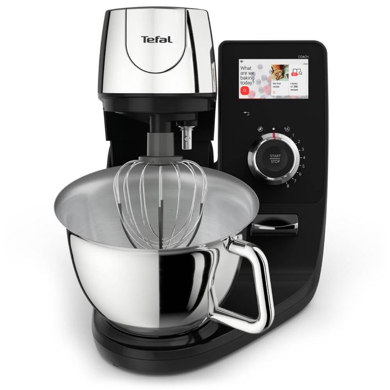 Electronice si Electrocasnice - Electrocasnice bucatarie - Mixere, tocatoare & roboti de bucatarie - Roboti de bucatarie - Robot de bucatarie Tefal i-Coach Touch QB950D38, 1200W, 5.5L, ecran tactil, 10 trepte de viteza, 21 programe, negru - Infinity.ro
