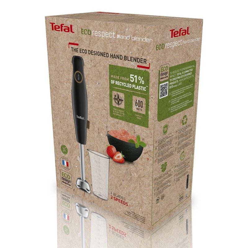 Electronice si Electrocasnice - Electrocasnice bucatarie - Mixere, tocatoare & roboti de bucatarie - Blendere si mini tocatoare - Blender vertical Eco Respect HB46E838, 600 W, lame Powelix, 2 trepte viteza, negru - Infinity.ro