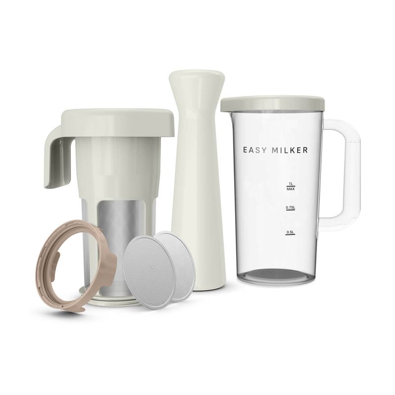 Electronice si Electrocasnice - Electrocasnice bucatarie - Aparate de gatit & desert - Aparate de preparat desert - Aparat pentru preparat lapte vegetal Tefal Easy Milker VZ700AE0, 1 L, baza detasabila, crem - Infinity.ro