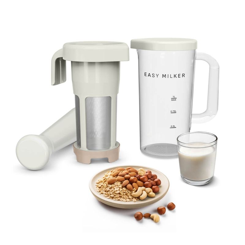 Electronice si Electrocasnice - Electrocasnice bucatarie - Aparate de gatit & desert - Aparate de preparat desert - Aparat pentru preparat lapte vegetal Tefal Easy Milker VZ700AE0, 1 L, baza detasabila, crem - Infinity.ro