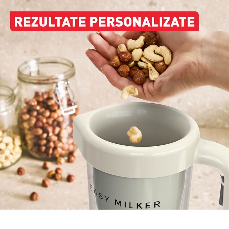 Electronice si Electrocasnice - Electrocasnice bucatarie - Aparate de gatit & desert - Aparate de preparat desert - Aparat pentru preparat lapte vegetal Tefal Easy Milker VZ700AE0, 1 L, baza detasabila, crem - Infinity.ro
