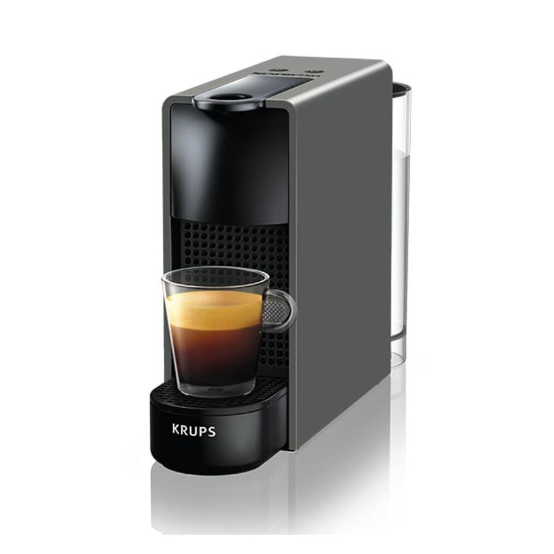 Electronice si Electrocasnice - Electrocasnice bucatarie - Preparare bauturi - Espressoare - Espressor cu capsule Nespresso Essenza Mini by Krups XN110B10, 1310 W, 0.6 L, 19 bari, gri inchis - Infinity.ro
