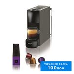 Electronice si Electrocasnice - Electrocasnice bucatarie - Preparare bauturi - Espressoare - Espressor cu capsule Nespresso Essenza Mini by Krups XN110B10, 1310 W, 0.6 L, 19 bari, gri inchis - Infinity.ro