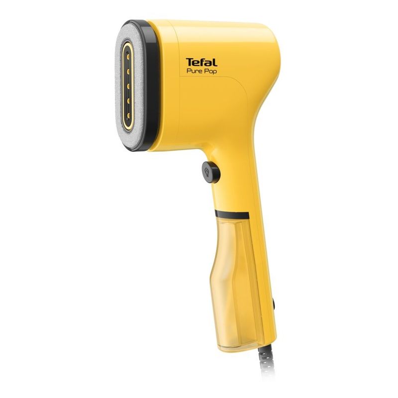 Electronice si Electrocasnice - Ingrijirea tesaturilor - Statii de calcat - Aparat de calcat vertical Tefal  PURE POP YELLOW DT2026E1, 1300W, 20 g/min, 70 ml, Auto-Off, pad reversibil, galben - Infinity.ro