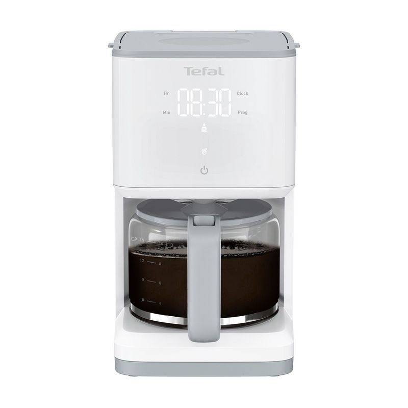 Electronice si Electrocasnice - Electrocasnice bucatarie - Preparare bauturi - Espressoare - Cafetiera Sense CM693110, ecran digital, functie Aroma, sistem antipicurare, oprire automata, 15 cesti, 1.25 L, alb - Infinity.ro