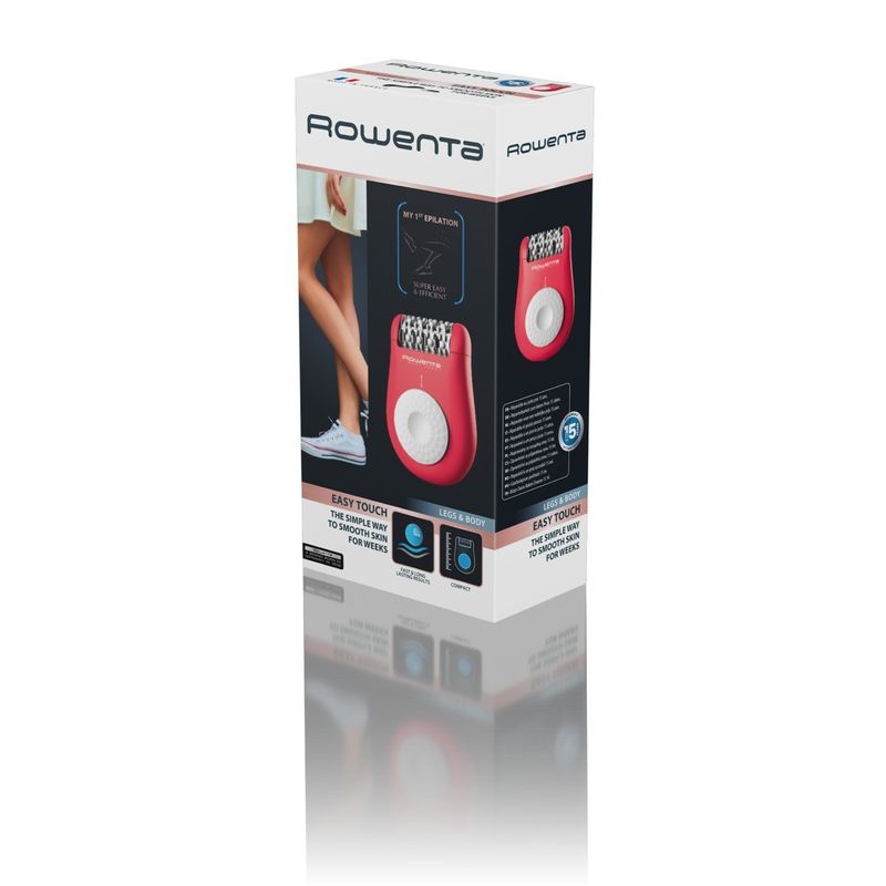 Ingrijire personala si Cosmetice - Aparate & accesorii ingrijire personala - Epilatoare si accesorii - Epilatoare - Epilator Rowenta Easy Touch EP1110F1, 24 pensete, compact, usor de utilizat, sistem de masaj cu bile, roz neon - Infinity.ro