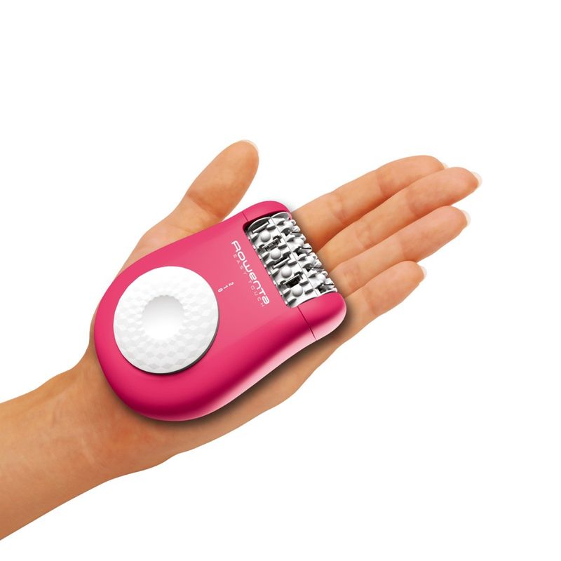 Ingrijire personala si Cosmetice - Aparate & accesorii ingrijire personala - Epilatoare si accesorii - Epilatoare - Epilator Rowenta Easy Touch EP1110F1, 24 pensete, compact, usor de utilizat, sistem de masaj cu bile, roz neon - Infinity.ro
