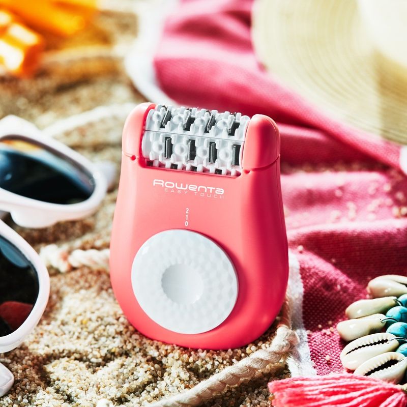 Ingrijire personala si Cosmetice - Aparate & accesorii ingrijire personala - Epilatoare si accesorii - Epilatoare - Epilator Rowenta Easy Touch EP1110F1, 24 pensete, compact, usor de utilizat, sistem de masaj cu bile, roz neon - Infinity.ro