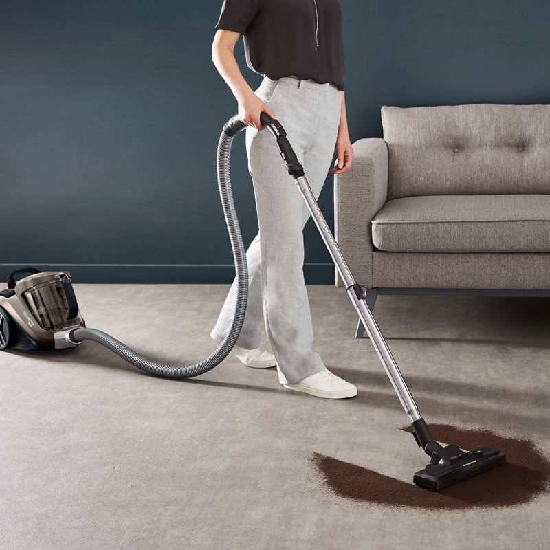 Electronice si Electrocasnice - Ingrijirea locuintei - Aspiratoare - Aspirator fara sac Compact Power XXL RO4B30EA, 900 W, recipient pentru praf 2.5 L, 3 niveluri de filtrare, gri - Infinity.ro