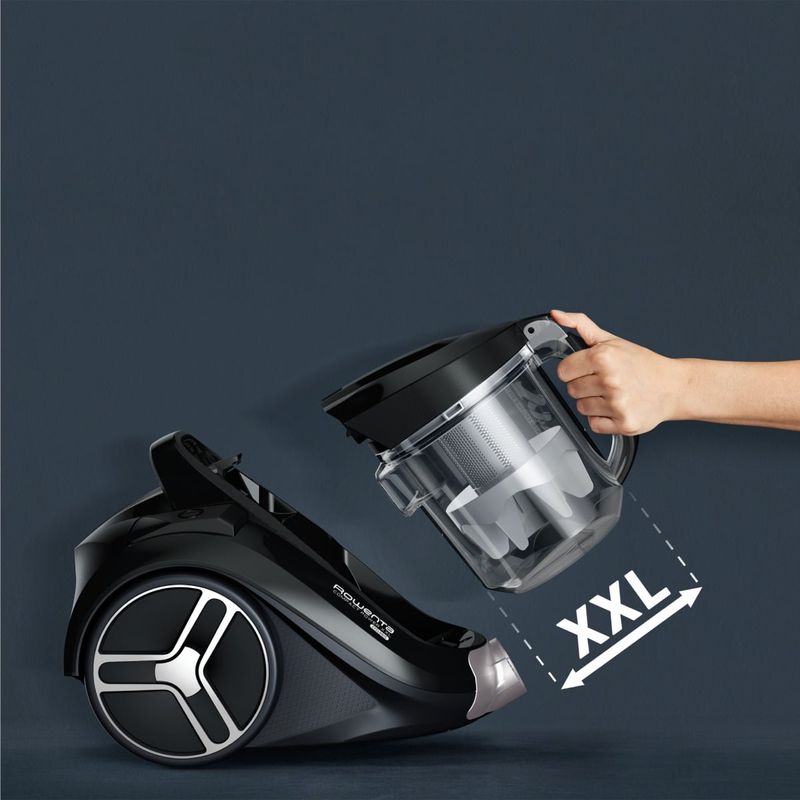 Electronice si Electrocasnice - Ingrijirea locuintei - Aspiratoare - Aspirator fara sac Compact Power XXL RO4B25EA, 900 W, recipient pentru praf 2.5 L, 3 niveluri de filtrare, negru - Infinity.ro