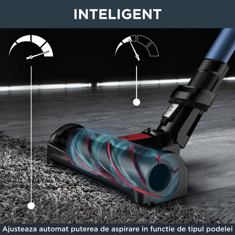 Electronice si Electrocasnice - Ingrijirea locuintei - Aspiratoare - Aspirator vertical Rowenta X-Force Flex 12.60 Aqua RH98C0WO, 320 W, 0.9 l, Autonomie 45 minute, mop Aqua, Albastru/Negru - Infinity.ro