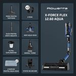 Electronice si Electrocasnice - Ingrijirea locuintei - Aspiratoare - Aspirator vertical Rowenta X-Force Flex 12.60 Aqua RH98C0WO, 320 W, 0.9 l, Autonomie 45 minute, mop Aqua, Albastru/Negru - Infinity.ro