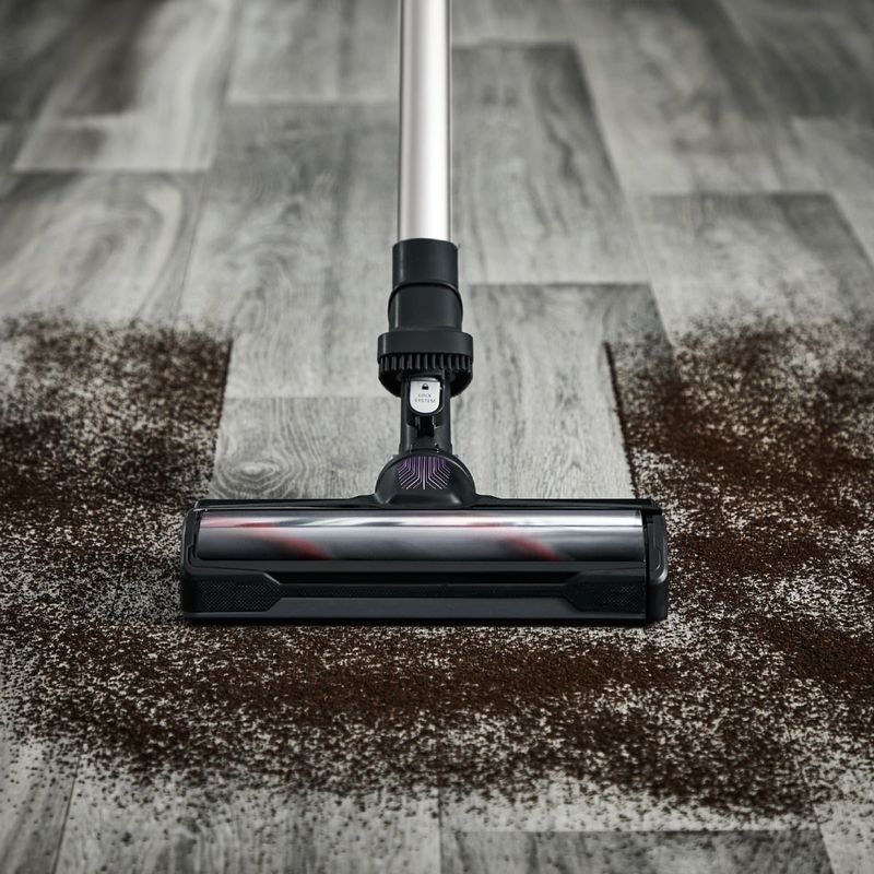 Electronice si Electrocasnice - Ingrijirea locuintei - Aspiratoare - Aspirator vertical Rowenta X-Nano RH1129WO, 0.5l, 16.8V, Autonomie maxima 40 min, Negru-Mov - Infinity.ro