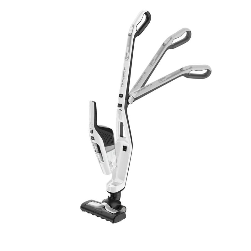 Electronice si Electrocasnice - Ingrijirea locuintei - Aspiratoare - Aspirator vertical 2in1 Dual Force Rowenta RH6737WH, 100W, 18V, autonomie 45 min, 2 viteze, recipient 0.6L, pliabil, alb - Infinity.ro