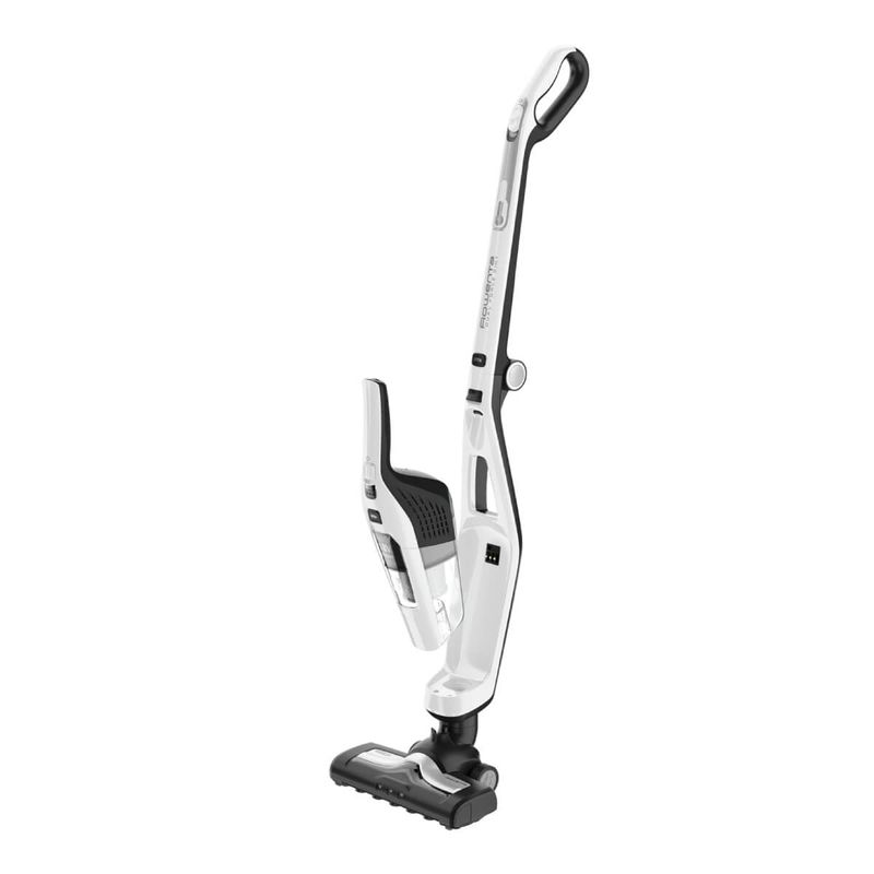 Electronice si Electrocasnice - Ingrijirea locuintei - Aspiratoare - Aspirator vertical 2in1 Dual Force Rowenta RH6737WH, 100W, 18V, autonomie 45 min, 2 viteze, recipient 0.6L, pliabil, alb - Infinity.ro