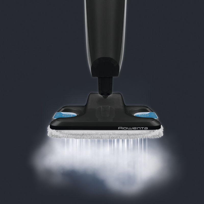 Electronice si Electrocasnice - Ingrijirea locuintei - Aspiratoare - Mop cu abur Rowenta Steam Power RY6555WH, 1200W, 0.6L, filtru anticalcar, 3 setari de reglaj al aburului, Negru/Albastru - Infinity.ro