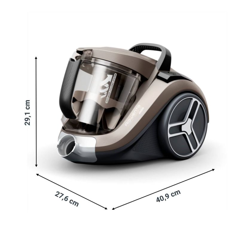 Electronice si Electrocasnice - Ingrijirea locuintei - Aspiratoare - Aspirator fara sac Compact Power XXL RO4B50EA, 900 W, recipient pentru praf 2.5 L, 3 niveluri de filtrare, crem - Infinity.ro