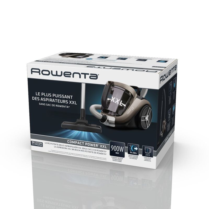 Electronice si Electrocasnice - Ingrijirea locuintei - Aspiratoare - Aspirator fara sac Compact Power XXL RO4B50EA, 900 W, recipient pentru praf 2.5 L, 3 niveluri de filtrare, crem - Infinity.ro