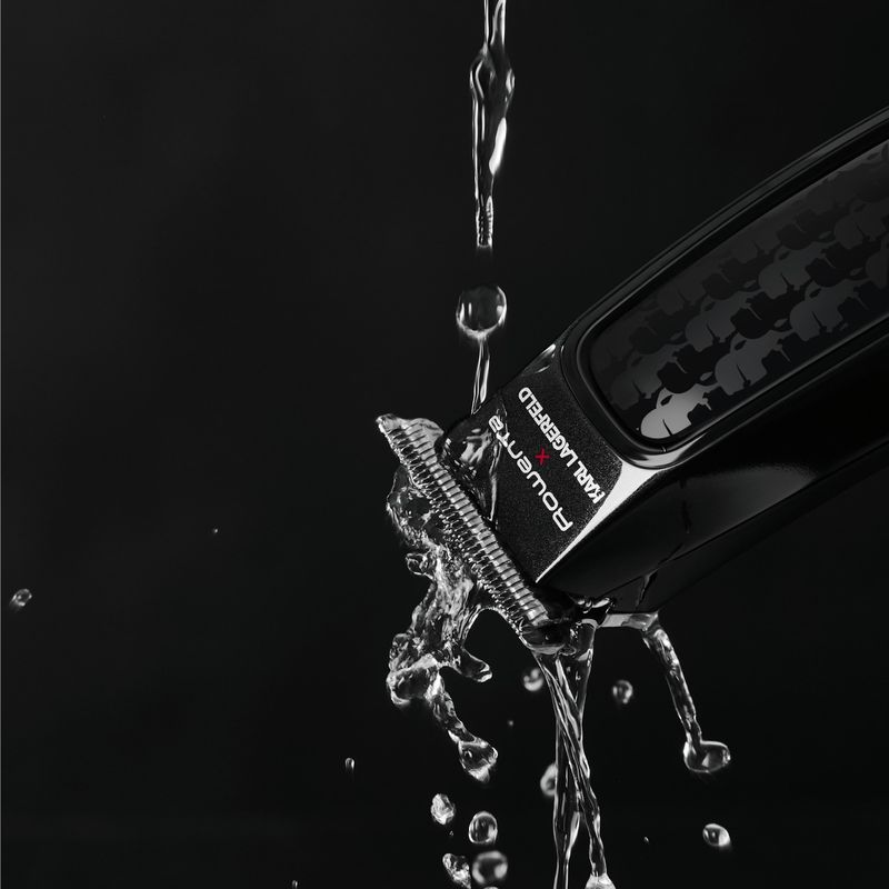 Ingrijire personala si Cosmetice - Aparate & accesorii ingrijire personala - Aparate de ras si tuns - Aparate de tuns - Aparat de tuns parul Rowenta x Karl Lagerfeld Perfect Line TN182LF0, lame inox, 6 piepteni, 5200 rpm, negru - Infinity.ro