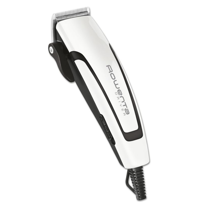 Ingrijire personala si Cosmetice - Aparate & accesorii ingrijire personala - Aparate de ras si tuns - Aparate de tuns - Aparat de tuns Rowenta Driver TN1601F1, 4 piepteni 3-6-9-12 mm, 3 micro-setari de precizie, negru & alb - Infinity.ro