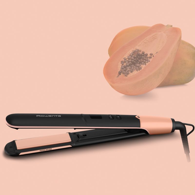 Ingrijire personala si Cosmetice - Aparate & accesorii ingrijire personala - Hair styling - Placi de indreptat parul - Placa de par Rowenta Express Shine SF4620F0, 210 grade, invelis ceramic, 8 trepte de temperatura, negru - Infinity.ro