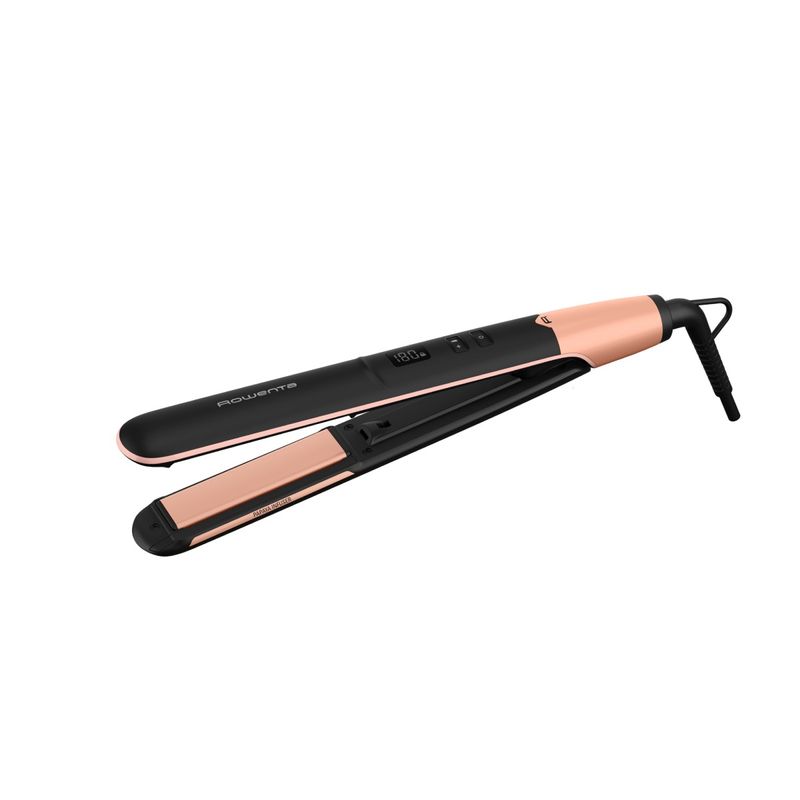 Ingrijire personala si Cosmetice - Aparate & accesorii ingrijire personala - Hair styling - Placi de indreptat parul - Placa de par Rowenta Express Shine SF4620F0, 210 grade, invelis ceramic, 8 trepte de temperatura, negru - Infinity.ro