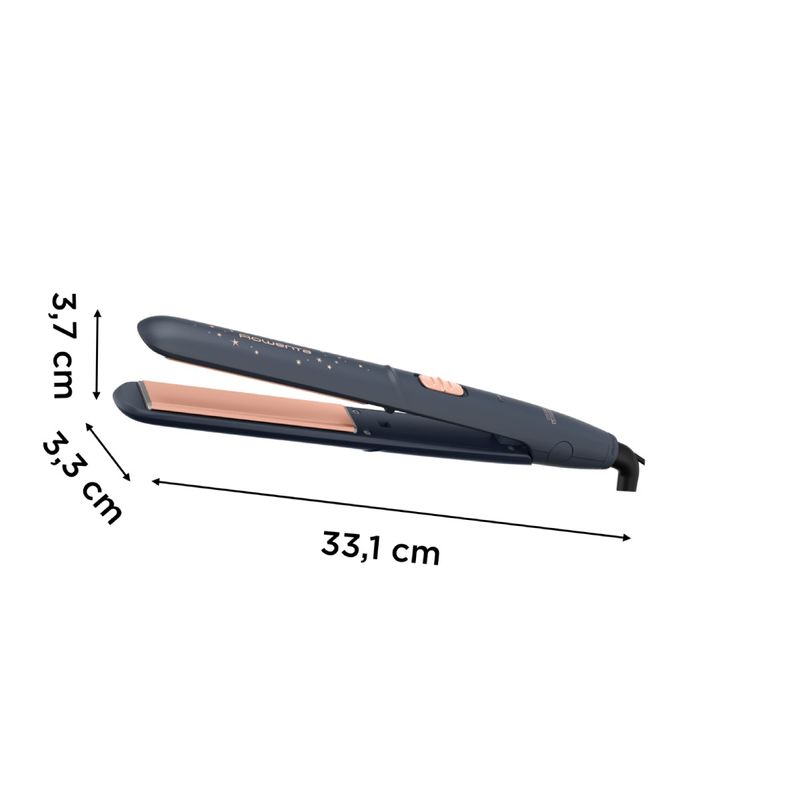 Ingrijire personala si Cosmetice - Aparate & accesorii ingrijire personala - Hair styling - Placi de indreptat parul - Placa de par Rowenta Express Style Stellar SF1831F0, invelis Ceramic Tourmaline, afisaj LED, gri & auriu - Infinity.ro