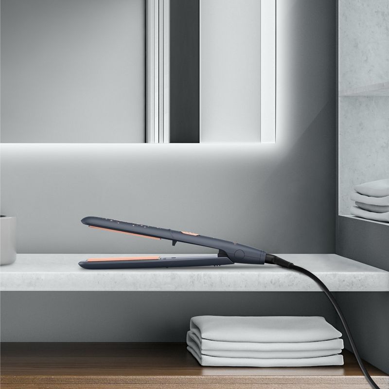 Ingrijire personala si Cosmetice - Aparate & accesorii ingrijire personala - Hair styling - Placi de indreptat parul - Placa de par Rowenta Express Style Stellar SF1831F0, invelis Ceramic Tourmaline, afisaj LED, gri & auriu - Infinity.ro