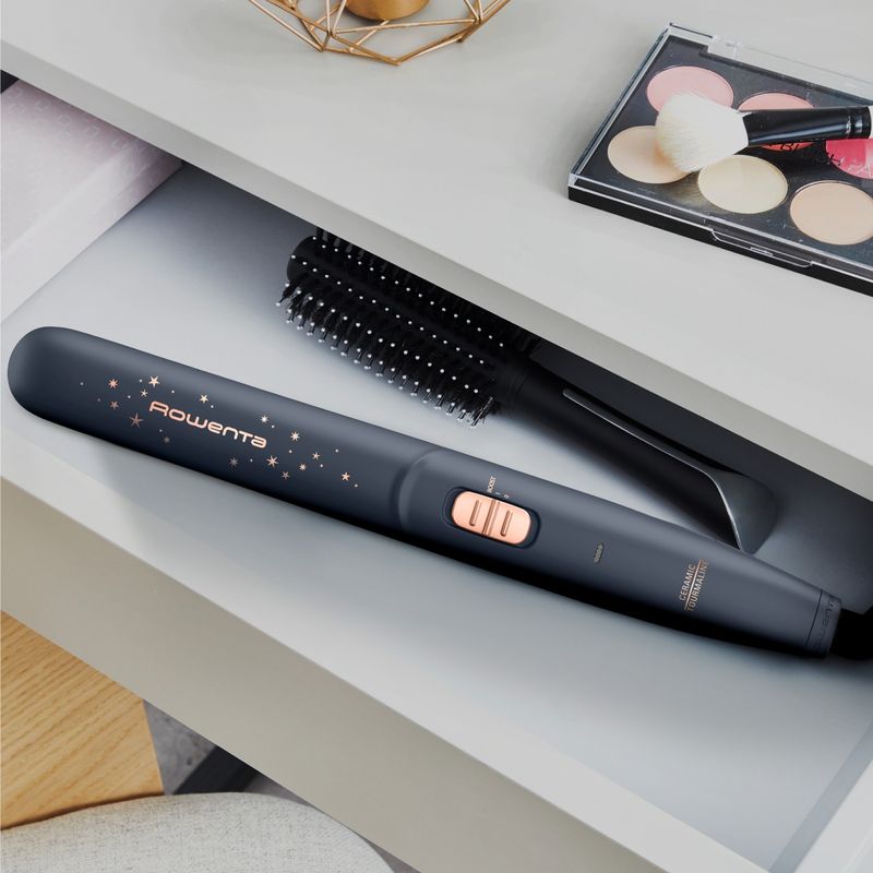 Ingrijire personala si Cosmetice - Aparate & accesorii ingrijire personala - Hair styling - Placi de indreptat parul - Placa de par Rowenta Express Style Stellar SF1831F0, invelis Ceramic Tourmaline, afisaj LED, gri & auriu - Infinity.ro