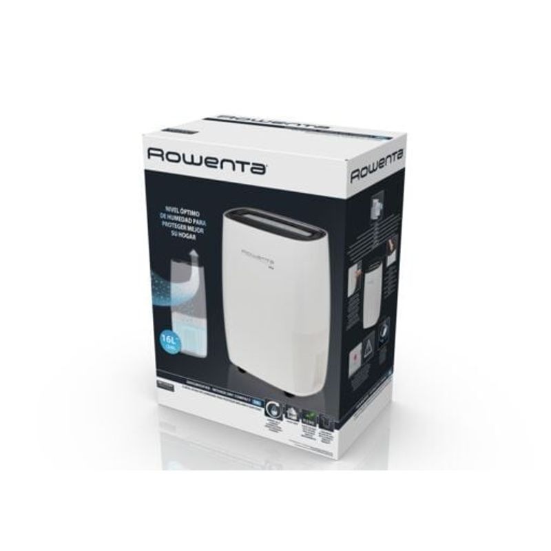 Electronice si Electrocasnice - Climatizare si sisteme de incalzire - Aparate filtrare aer - Dezumidificatoare - Dezumidificator Rowenta DH4236F0, 16 l/24 h, Rezervor 2.4 l, Intense Dry Compact, Higrometru, Linen Dry, Alb - Infinity.ro