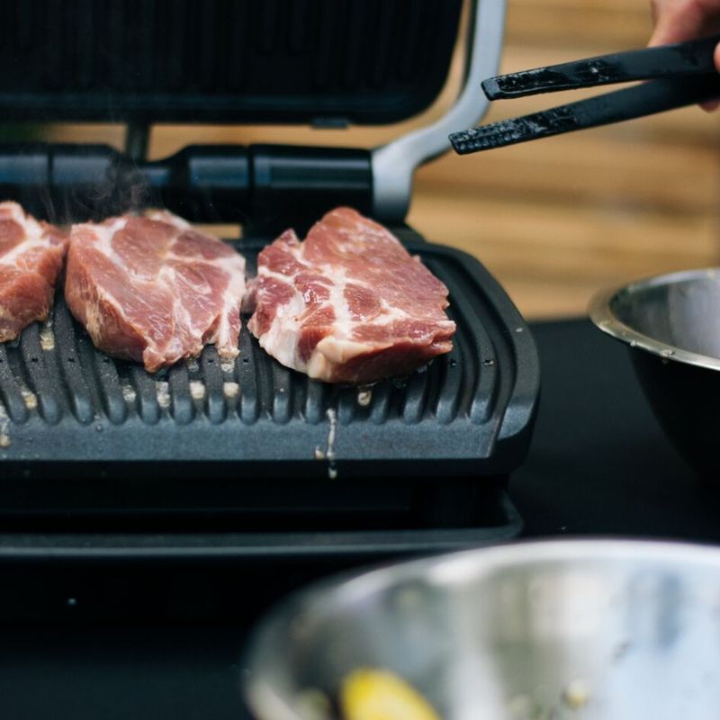 Electronice si Electrocasnice - Electrocasnice bucatarie - Aparate de gatit & desert - Gratare electrice - Gratar electric Tefal OptiGrill Elite GC750D30 cu 12 programe automate, termostat reglabil si carte de retete - Infinity.ro