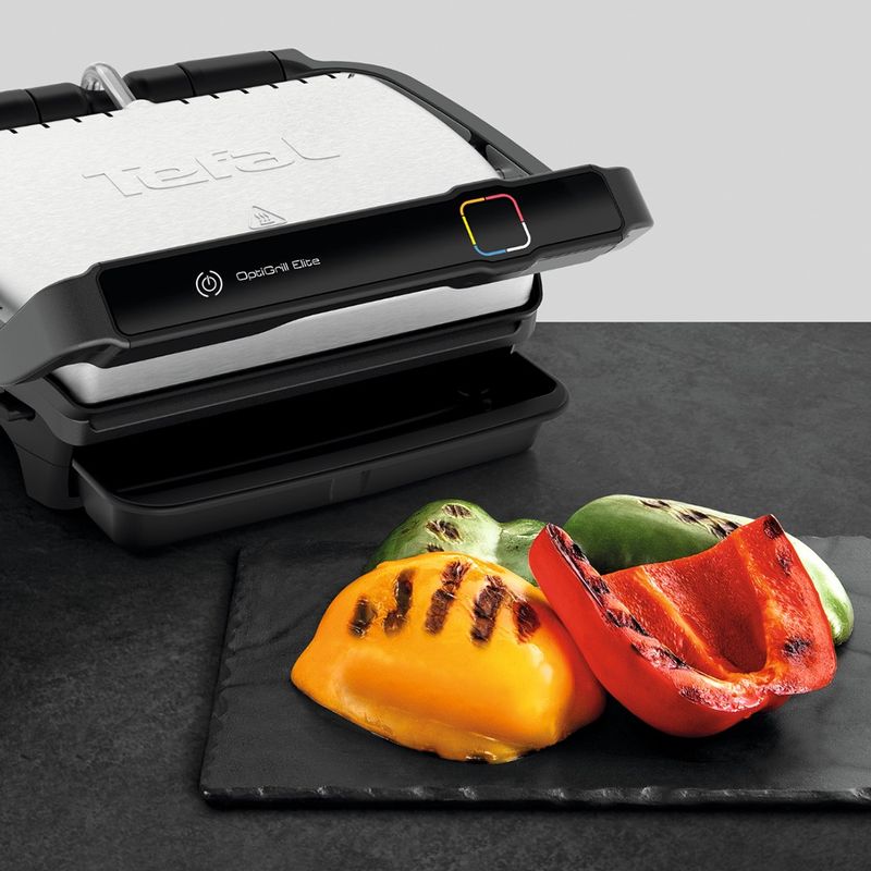 Electronice si Electrocasnice - Electrocasnice bucatarie - Aparate de gatit & desert - Gratare electrice - Gratar electric Tefal OptiGrill Elite GC750D30 cu 12 programe automate, termostat reglabil si carte de retete - Infinity.ro